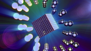 Callouts Creative Assets | Metal Cube Atom Model HD Video Background 1326
