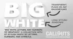 Big White Letters and Numbers 3D Graphics